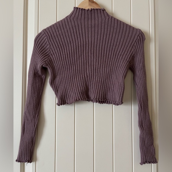 SHEIN Sweaters - Mauve Ribbed Knit Top